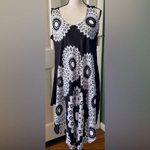 New women’s black prints beach travel casual Dress one size by Exist